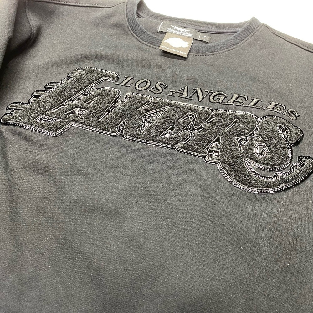 Pro Standard NBA Los Angeles Lakers Crewneck Black Logo Long Sleeve Shirt Small - Picture 2 of 10